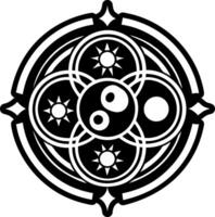 A glyph style icon of healing circle symbol vector