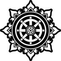 Kalachakra buddhist symbol icon in solid style vector