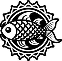 A solid style icon of golden fish symbol vector