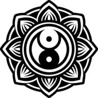 A filled style icon of yin lotus symbol vector
