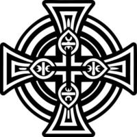 A solid style icon of celtic cross symbol vector