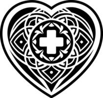 Healing heart symbol icon in solid style vector