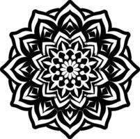Mandala pattern icon in glyph style vector
