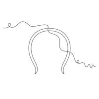 one line art headband illustration. line art, one continuous line, simple, hand drawn and sketch style. for icons, symbols, signs or logos vector