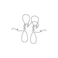 one line art earrings illustration. line art, one continuous line, simple, hand drawn and sketch style. for icons, symbols, signs or logos vector