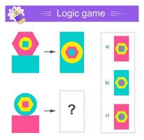 Logic game for kids. IQ training test. vector