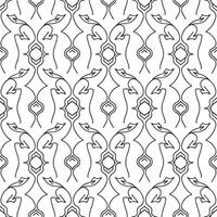 Seamless interlocking geometric line pattern white background. vector