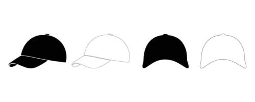 cap icon set, Baseball hat icon. Cap icon. on white background illustration. vector