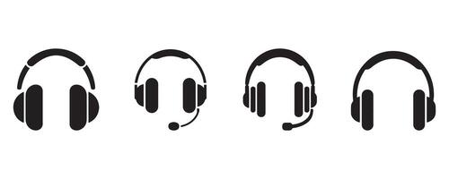 Headphone icon set, Customer service. Customer support. Design element suitable for website, print design or app. vector