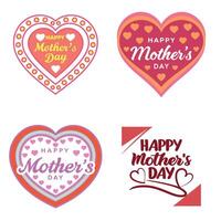 Four different mother's day logos vector