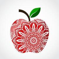 ornamental apple mandala decorative design vector