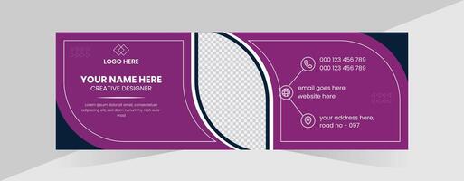 Unique business email signature design and modern email template vector
