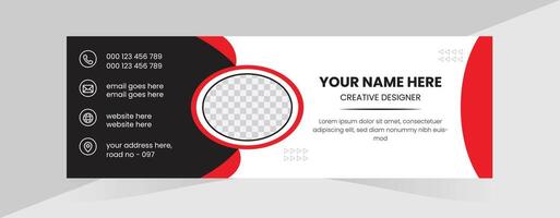 Unique business email signature design and creative modern template vector