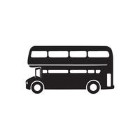A double decker bus silhouette for highway on white background vector