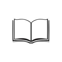 A simple open book for library icon silhouette made with lines on white background vector