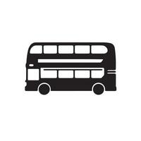 A double decker bus icon with black color on white background vector