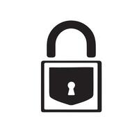 A modern security lock silhouette on white background vector