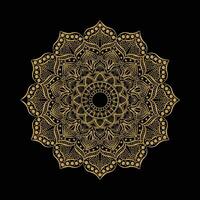 Decorative colorful mandala background design with black background vector