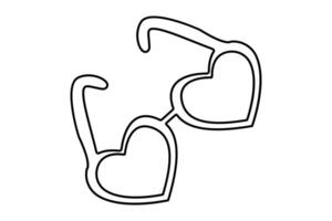 Love shape continuous one line drawing and simple valentines day outline illustration vector