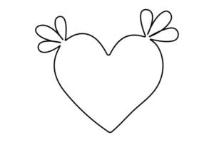Love shape continuous one line drawing of valentines outline editable strokeday vector