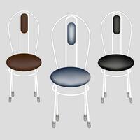 A set of chairs isolated on a gray background. The illustration is performed using a mesh tool. vector