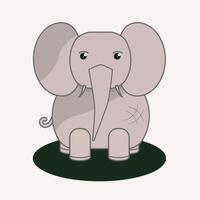 A simple drawing of a baby elephant on an isolated white background. vector