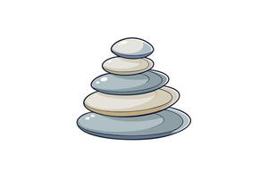 Balanced stack of smooth stones forming a harmonious zen like cairn for wellness and meditation themed illustrations vector