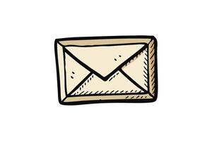 illustration of hand drawn envelopes in bright colors and sketchy design, ideal for email, postal mail, or messaging themes vector