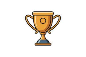 Trophy cup graphic with bold outlines and clean design, perfect for celebratory, achievement, or recognition related illustrations vector