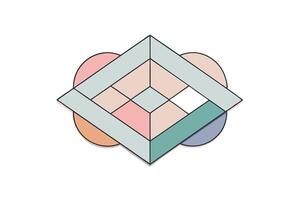 Abstract geometric design with overlapping pastel shapes, perfect for creative backgrounds or logo designs vector