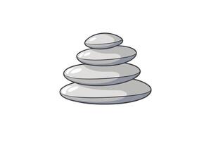 Illustration of a serene rock stack arrangement conveying tranquility and natural harmony in flat design vector