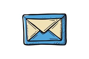 Colorful envelope illustrations with modern hand drawn style, ideal for digital communication, letters, and creative mail designs vector