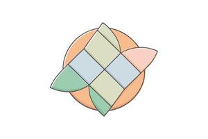 Minimalist illustration of intersecting geometric shapes in pastel colors, ideal for modern design projects and branding concepts vector