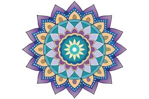 Mandala design illustration with intricate geometric patterns in soft pastel shades for decorative and artistic purposes vector