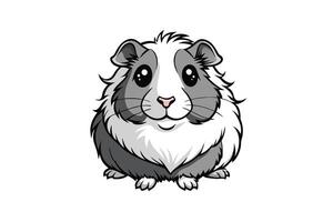 Adorable guinea pig artwork in format showcasing a fluffy and friendly pet design, great for posters and childrens illustrations vector