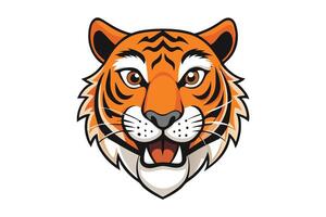 Cartoon tiger head art in high quality style with vivid details, suitable for digital or print media vector