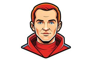 High quality artwork of a male face with clean lines and vibrant colors, ideal for logos, avatars, or artistic projects vector