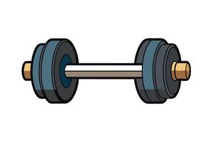 Minimalist flat icon of a gym dumbbell, ideal for use in health and fitness branding, exercise guides, or sports related projects vector