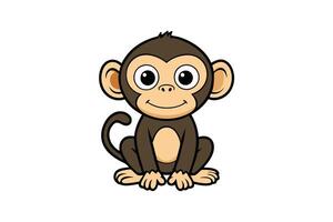 Adorable monkey character in art, showcasing a cheerful expression and detailed features for various creative projects vector