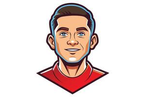 Bold and detailed illustration of a mans face in a dynamic style, suitable for branding, esports, or character design vector