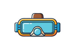 Colorful illustration of a modern diving mask with a sleek design, suitable for underwater activities, sports branding, or educational materials vector