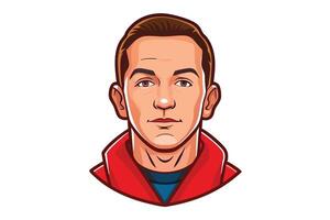 portrait illustration of a man in a bold style, perfect for branding, sports mascots, or modern graphic design projects vector