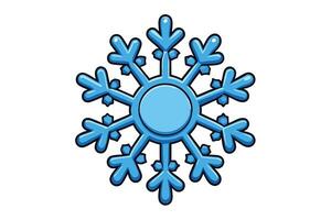 Blue snowflake illustration with intricate geometric patterns symbolizing winter, cold weather, and seasonal decoration vector