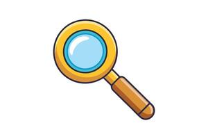 Cartoon magnifying glass icon with bright colors, ideal for search engine, exploration, or discovery themed design on white background vector