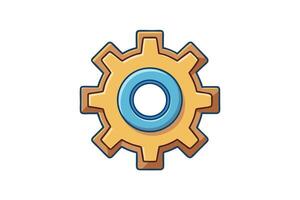 Vibrant gearwheel graphic emphasizing functionality, industrial concepts, and progress in a modern and clean design vector