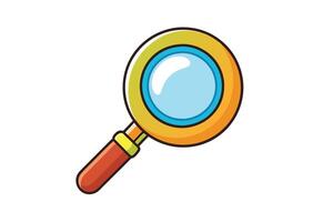 Magnifying glass illustration in vibrant colors, representing exploration, investigation, and search tools on a clean white background vector