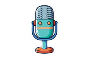 Stylish illustration of a studio microphone with a colorful and contemporary design on a clean white background vector