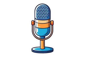 Cartoon styled studio microphone graphic with intricate details and modern design, perfect for music and podcast related projects vector