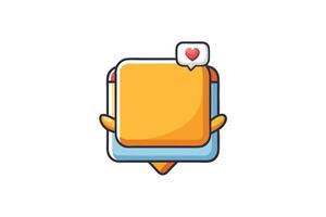 Colorful social network notification icon with a heart symbol, perfect for apps, web design, and digital interfaces vector