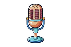 Professional illustration of a colorful studio microphone with a retro touch, ideal for creative branding and marketing materials vector